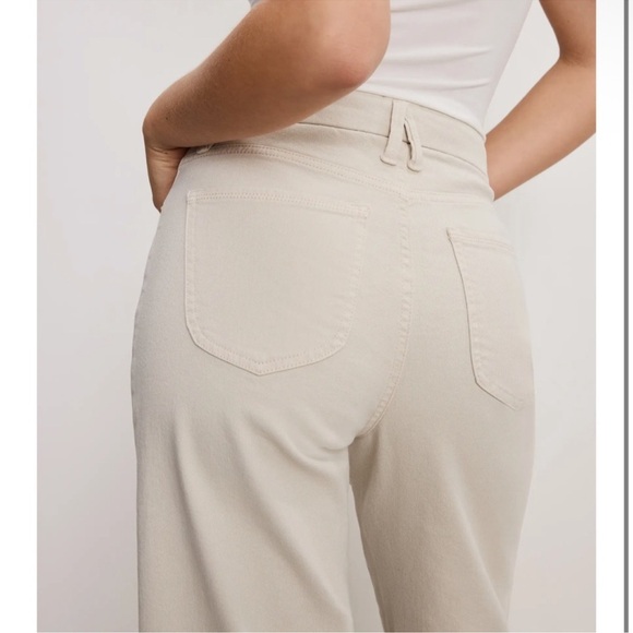 Good American High Rise Cropped Wide Leg Palazzo Jeans Sz 14/32 In Bone NWT - - Picture 12 of 13